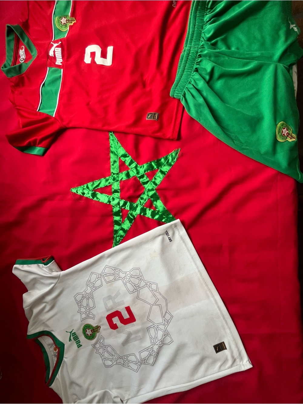Kit Complet Maroc Hakimi #2 (Maillot Domicile + Extérieur + Short) Taille Enfant